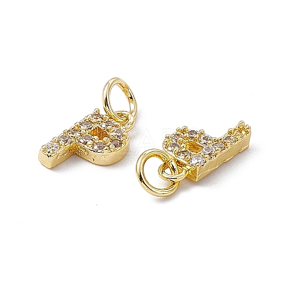 Real 18K Gold Plated Brass Micro Pave Clear Cubic Zirconia Charms KK-E068-VB452-P-1