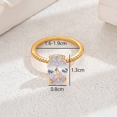 Elegant European and American Copper Zircon Oval Dove Egg Ring. MM3705-5-1