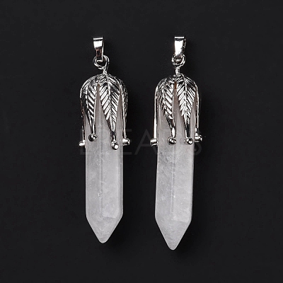 Natural Quartz Crystal Big Pointed Pendants G-E059-03AS-09-1