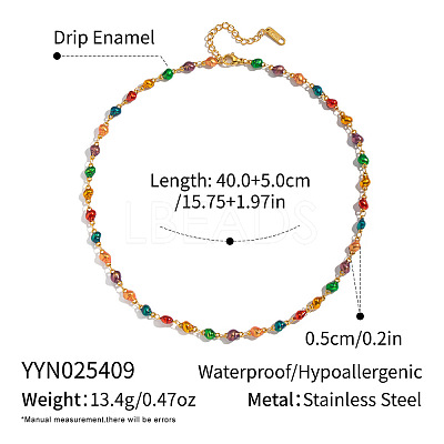 Conch 304 Stainless Steel Enamel Link Chain Necklace for Women AZ3410-4-1