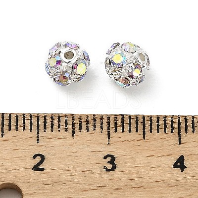 6mm Brass Crystal AB Rhinestone Beads KK-S519-01A-01S-1
