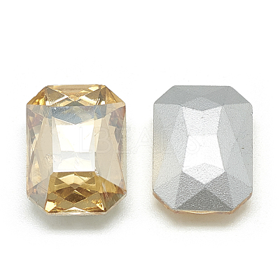 Pointed Back Glass Rhinestone Cabochons RGLA-T079-10x14mm-06-1