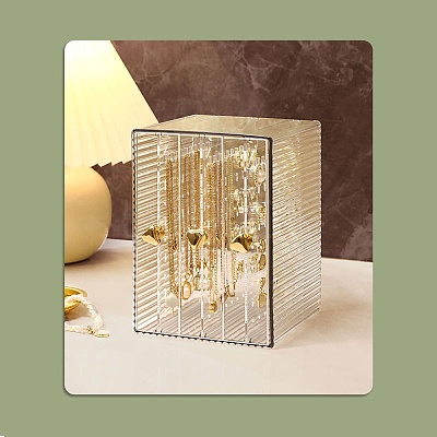 Rectangle Transparent Plastic Earrings Presentation Box ODIS-O002-01B-1