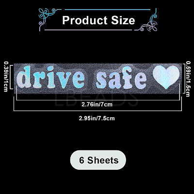 Laser PVC Drive Safe Self Adhesive Car Stickers STIC-WH0013-09B-1