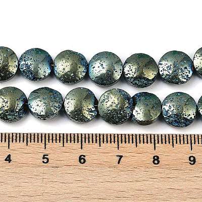 Electroplated Natural Lava Rock Beads Strands G-K388-01H-1