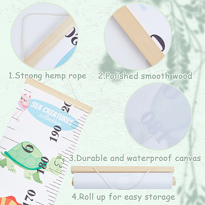 Aniaml Pattern Removable Height Chart for Kids AJEW-WH0165-70A-1