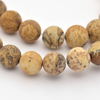 Natural Picture Jasper Beads Strands G-D659-6mm-1