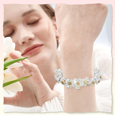 600Pcs 10 Styles ABS Plastic Imitation Pearl & Acrylic Bead Caps OACR-SC0002-36-1