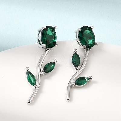 Brass Micro Pave Cubic Zirconia Stud Earrings KK-CBA8324-20P-02-1