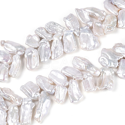 Natural Baroque Keshi Pearl Beads Strands PEAR-S022-04A-1