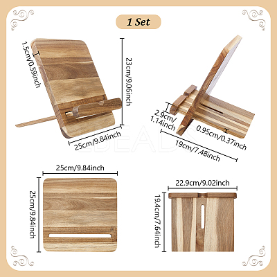 1 Set Wooden Slant Back Cookbook Holder ODIS-PB0001-01-1