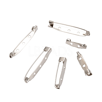 Iron Brooch Pin Back Safety Catch Bar Pins with Holes IFIN-X0029-P-1