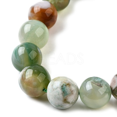 Natural Green Cherry Blossom Agate Beads Strands G-NH0061-A01-12mm-1