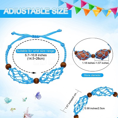 12Pcs Adjustable Braided Nylon Cord Macrame Pouch Bracelet Making AJEW-SW00010-06-1