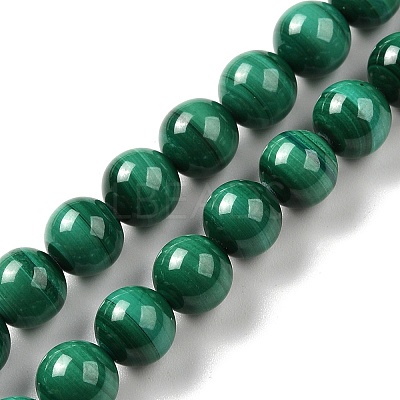 Natural Malachite Beads Strands G-A271-A01-8mm-1