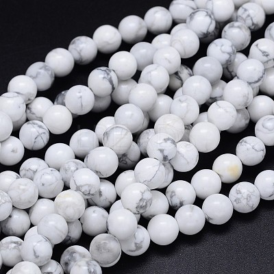 Round Natural Howlite Bead Strands X1-G-F222-14-6mm-1