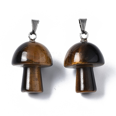 Natural Tiger Eye Pendants X-G-N0325-10A-1