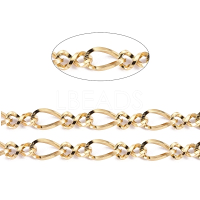 3.28 Feet Ion Plating(IP) 304 Stainless Steel Figaro Chains X-CHS-I001-09G-01-1