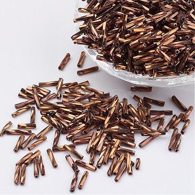 Glass Twisted Bugle Beads SEED-E002-9mm-881#-1