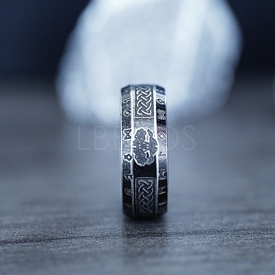 Viking Style Retro 304 Stainless Steel Finger Rings FS-WG40F7A-07-1