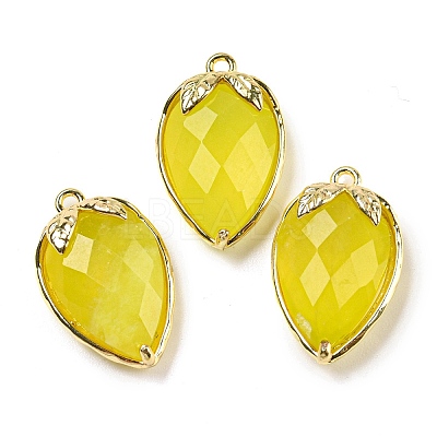 Natural Korea Jade Faceted Pendants G-M431-06G-10-1