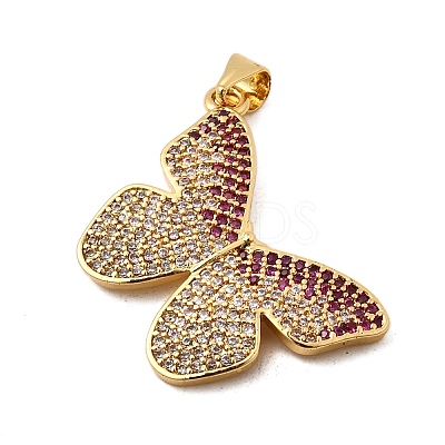 Brass Micro Pave Cubic Zirconia Pendants KK-I360-023G-03-1-1