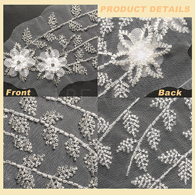 3D Flower Pattern Rayon & Polyester Sew on Appliques DIY-WH0308-361-1
