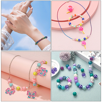 200Pcs Spray Painted Acrylic European Beads SACR-PA0001-13-1
