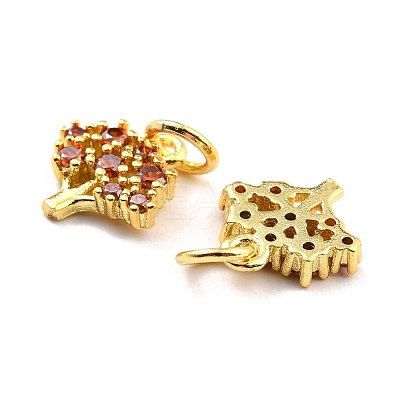 Brass Micro Pave Cubic Zirconia Charms KK-A156-11G-RS-1