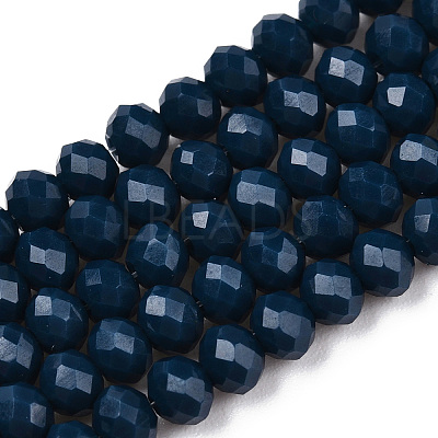 Opaque Solid Color Glass Beads Strands EGLA-A034-P4mm-D16-1