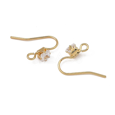 SHEGRACE Brass Pave Cubic Zirconia Earring Findings XGRQ4S891-741G-1