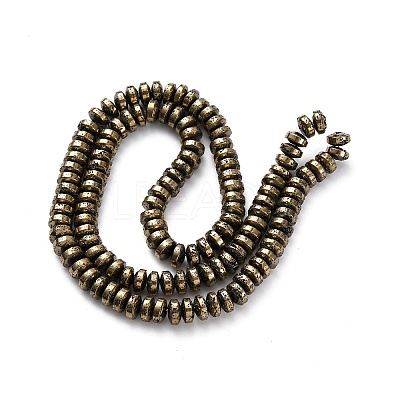 Electroplated Natural Lava Rock Beads Strands G-A256-E01-01A-1