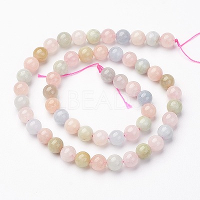 Natural Morganite Bead Strands X-G-P213-18-6mm-1