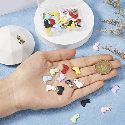 40Pcs 10 Styles Spray Printed Alloy Pendants FIND-TA0002-38-1