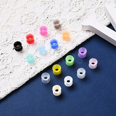 32Pcs 16 Colors Silicone Thin Ear Gauges Flesh Tunnels Plugs FIND-YW0001-17A-1