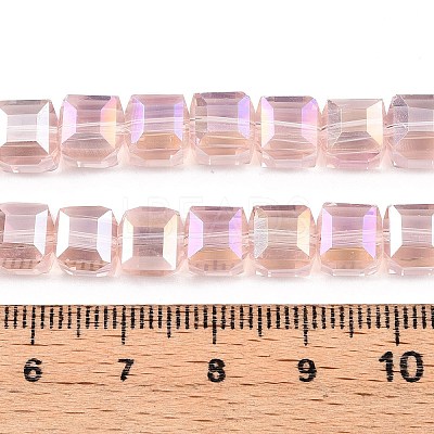 Electroplate Glass Beads Strands EGLA-D018-8x8mm-32-1