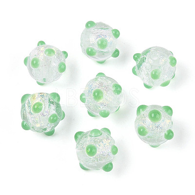 Handmade Foil Lampwork Beads Strands FOIL-T008-02E-1