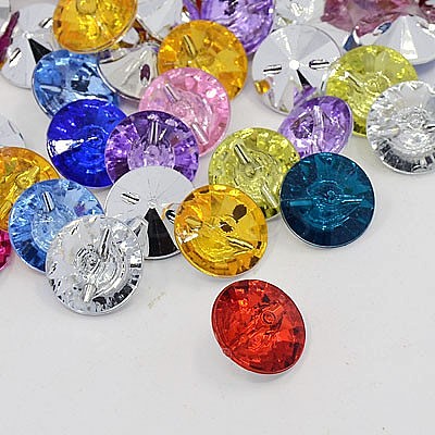 Acrylic Rhinestone Buttons BUTT-J001-M-1