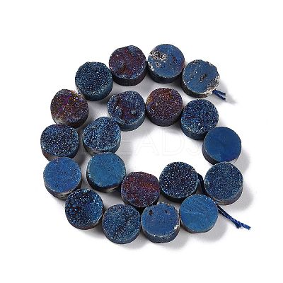 Electroplated Natural Druzy Agate Beads Strands G-M433-01B-1