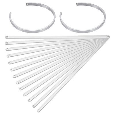 15Pcs Stainless Steel Bangle Makings FIND-BC0014-34A-1
