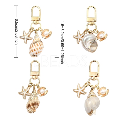 Electroplate Spiral Shell Pendant Decorations HJEW-YW00240-01-1