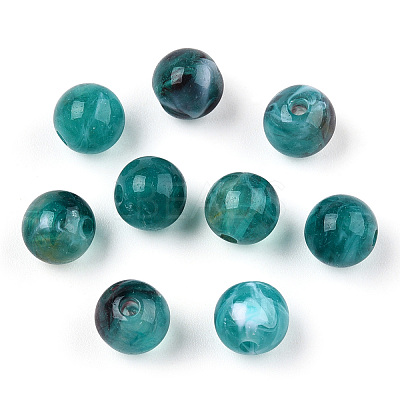 Round Imitation Gemstone Acrylic Beads OACR-R029-8mm-17-1