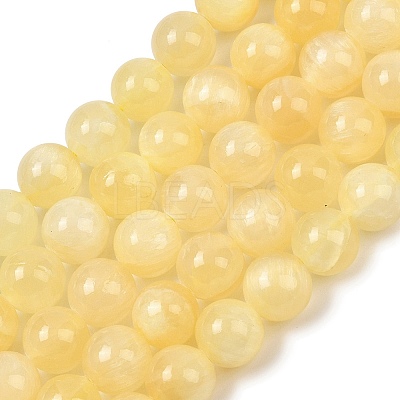 Natural Golden Silk Jade Beads Strands G-Z112-A01-10mm-1