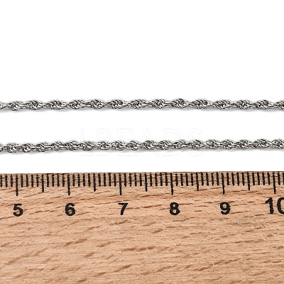 2MM Unisex 304 Stainless Steel Rope Chain Necklaces NJEW-P395-16P-1