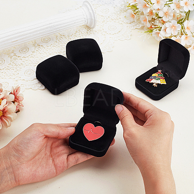 Plastic Cover with Velvet Brooch Packing Boxes VBOX-WH0012-06B-1