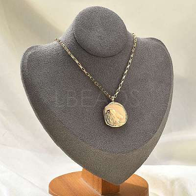 304 Stainless Steel Constellation Pendant Necklaces NJEW-K392-01G-05-1