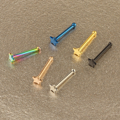 304 Stainless Steel Star Nose Bone Rings WGFF656-02-1