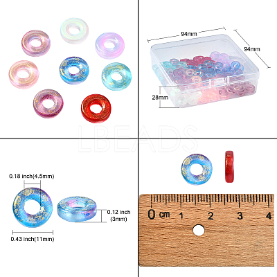 160Pcs 8 Colors Handmade Luminous & Gold Foil Lampwork Beads LAMP-CJ0001-38-1