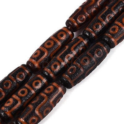 Tibetan Style Natural Agate dZi Beads Strands G-Q606-42G-02-1
