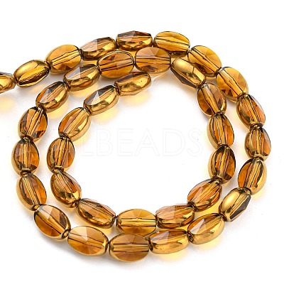 Electroplate Transparent Glass Beads Strands EGLA-G037-03A-HP03-1